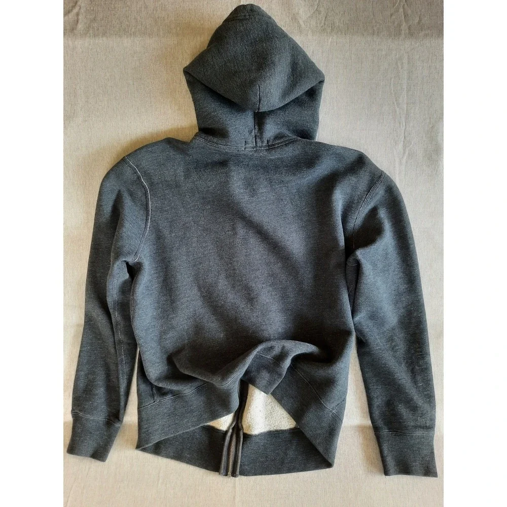 Polo Ralph Lauren Men's Large Heather Gray Full Zip Hoodie Fleece Drawstring SEE